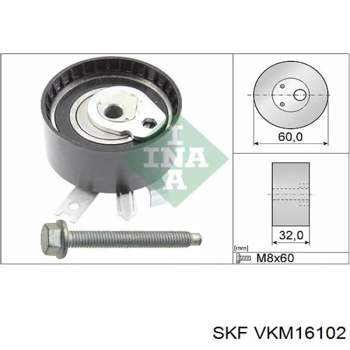 Compre VKM16102 SKF Rolo de reguladora de tensão da correia do mecanismo de distribuição de gás