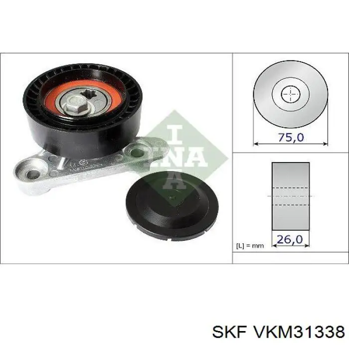 Rolo de reguladora de tensão da correia de transmissão SKF VKM31338 preço, a partir de 40,47 USD