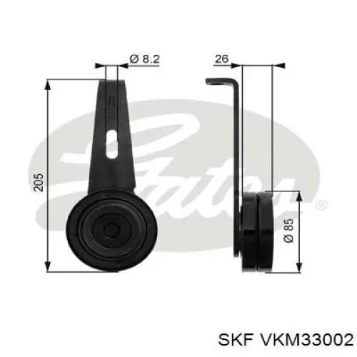 Compre VKM33002 SKF Rolo de reguladora de tensão da correia de transmissão