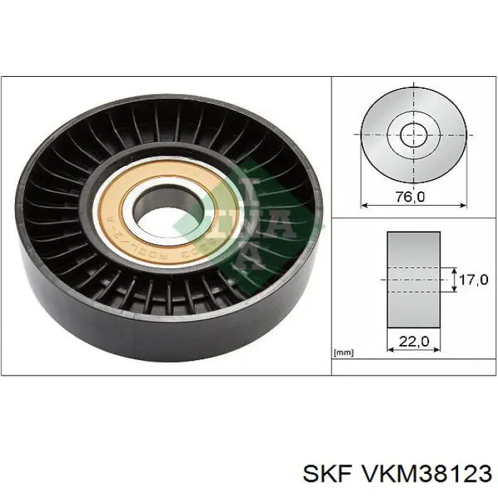 Compre VKM38123 SKF Rolo de reguladora de tensão da correia de transmissão