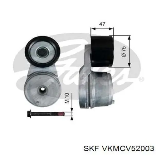 Compre VKMCV52003 SKF Reguladora de tensão da correia de transmissão