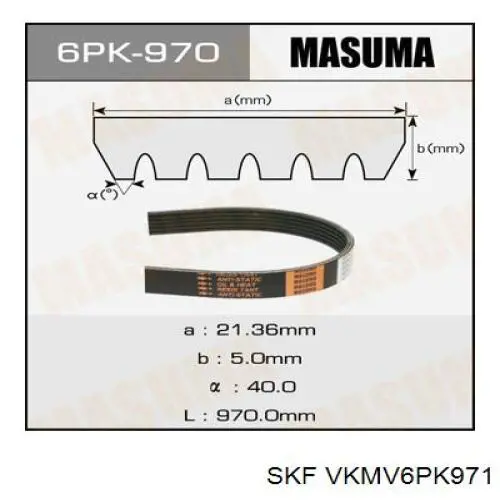 Correia dos conjuntos de transmissão SKF VKMV6PK971 preço, a partir de 24,81 USD