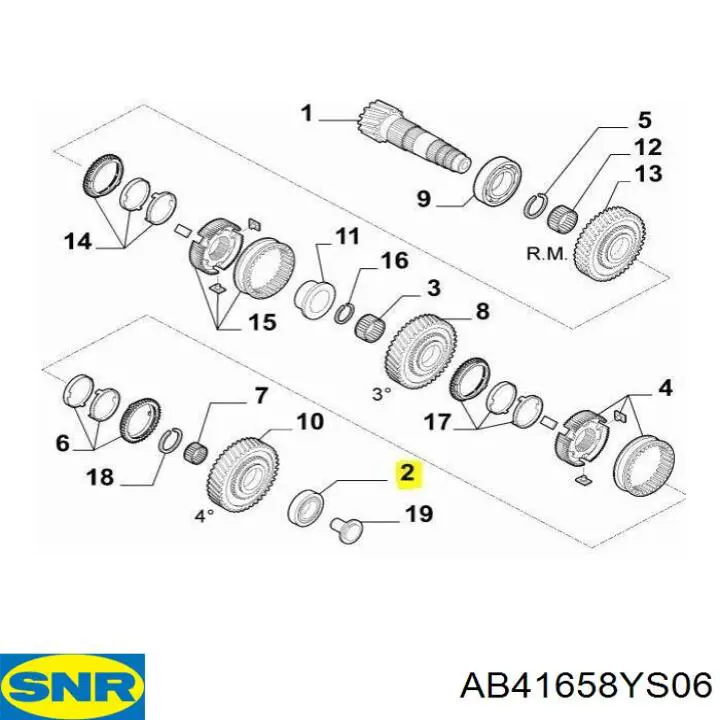Compre 71771940 Fiat/Alfa/Lancia Rolamento da árvore secundária da Caixa de Mudança
