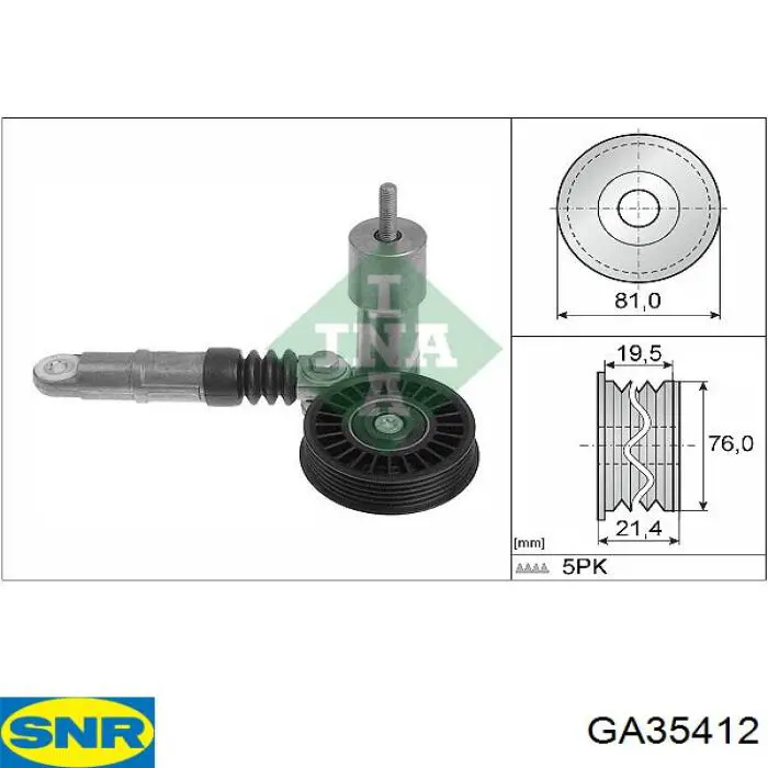 Compre GA35412 SNR Rolo parasita da correia de transmissão