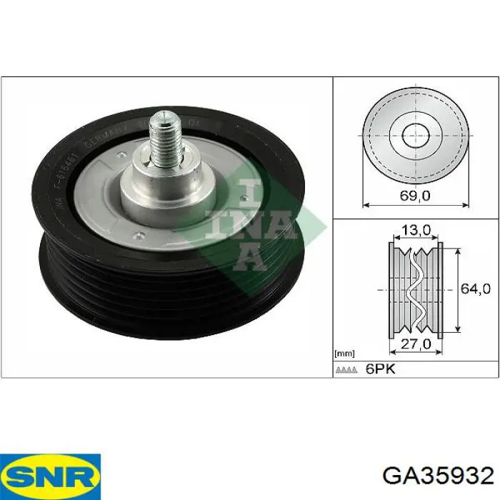 Rolo parasita da correia de transmissão SNR GA35932 preço, a partir de 12,66 USD