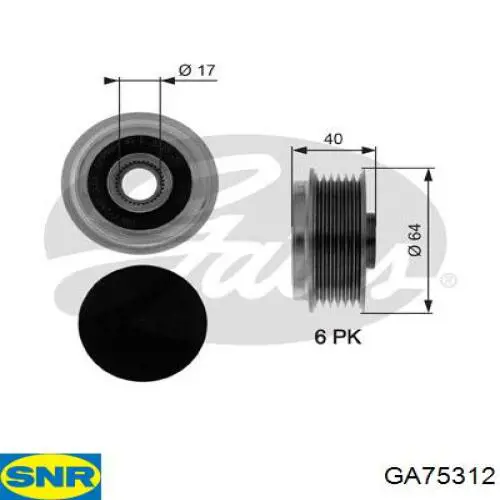 GA75312 SNR Polia do gerador