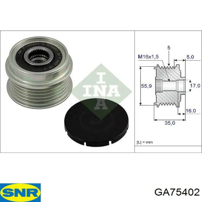 Polia do gerador SNR GA75402 preço, a partir de 50,76 USD