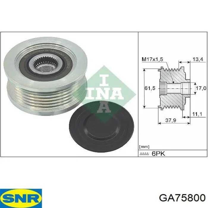 Polia do gerador SNR GA75800 preço, a partir de 32,93 USD