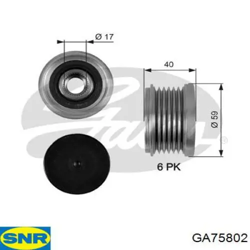 Polia do gerador SNR GA75802 preço, a partir de 37,15 USD