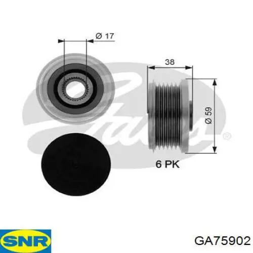 Polia do gerador SNR GA75902 preço, a partir de 34,65 USD