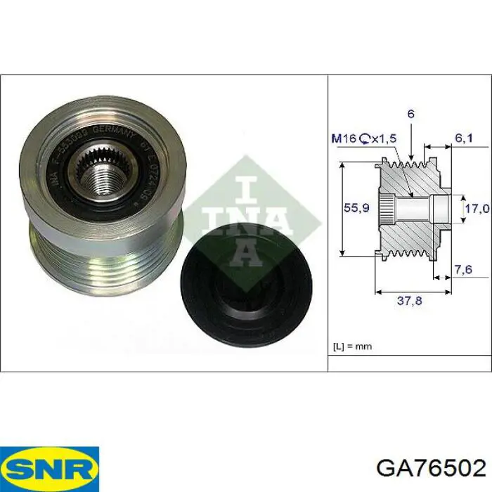 Polia do gerador SNR GA76502 preço, a partir de 33,07 USD