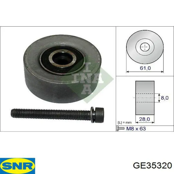Rolo parasita da correia do mecanismo de distribuição de gás SNR GE35320 preço, a partir de 25,58 USD