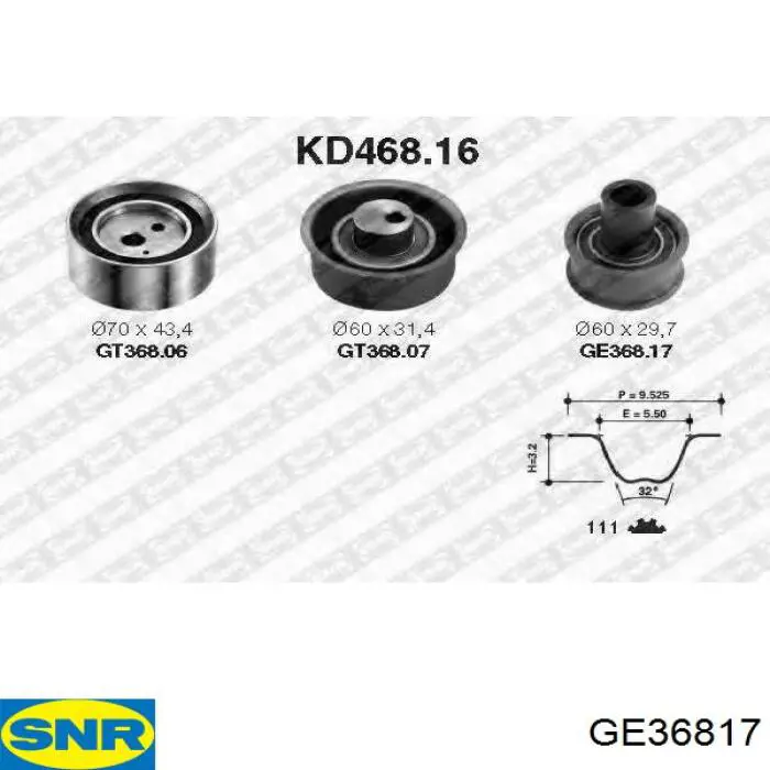 Compre GE36817 SNR Rolo parasita da correia do mecanismo de distribuição de gás
