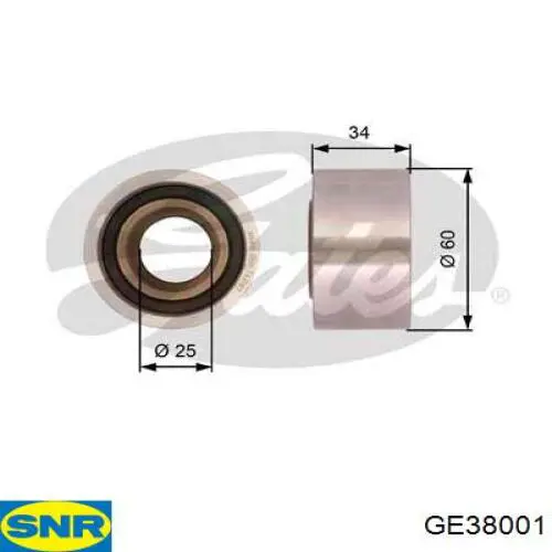 Rolo parasita da correia do mecanismo de distribuição de gás SNR GE38001 preço, a partir de 35,87 USD