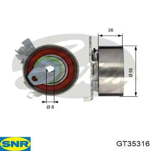 Compre GT35316 SNR Rolo de reguladora de tensão da correia do mecanismo de distribuição de gás