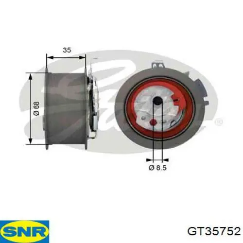 Compre GT35752 SNR Rolo de reguladora de tensão da correia do mecanismo de distribuição de gás