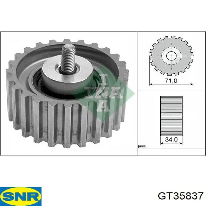 Rolo parasita da correia do mecanismo de distribuição de gás SNR GT35837 preço, a partir de 31,13 USD