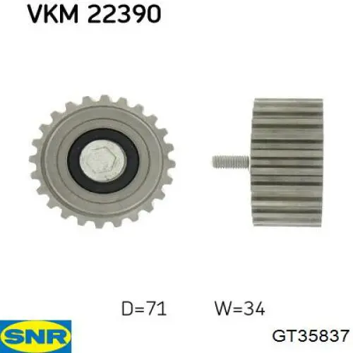 Compre GT35837 SNR Rolo parasita da correia do mecanismo de distribuição de gás