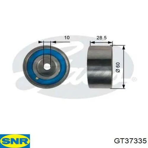 Compre GT37335 SNR Rolo parasita da correia do mecanismo de distribuição de gás