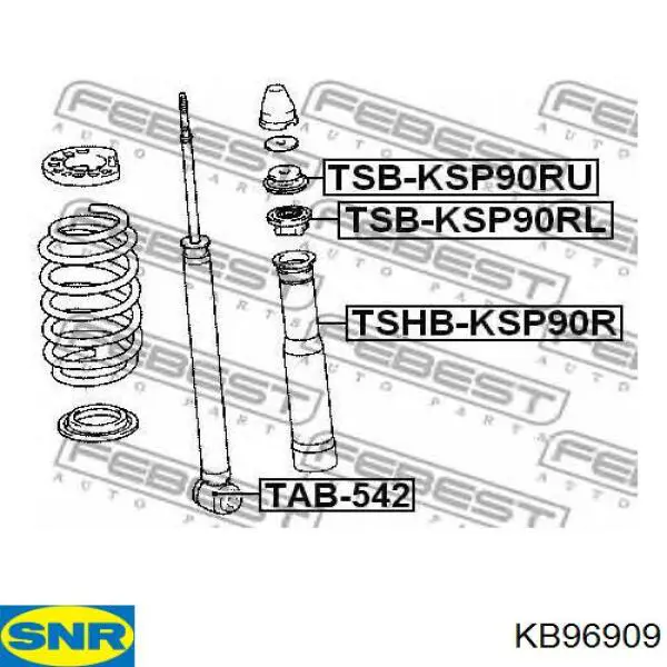 Compre KB96909 SNR Suporte de amortecedor traseiro