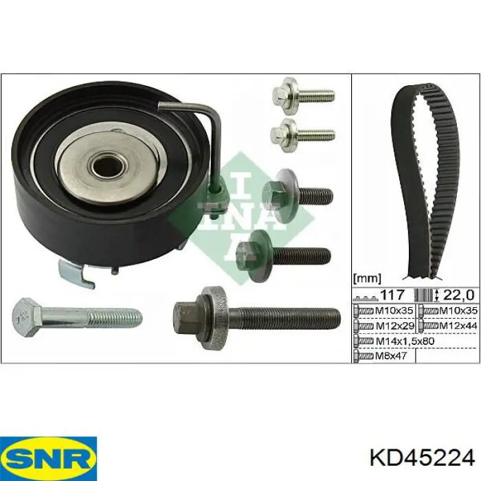 KD45224 SNR Correia do mecanismo de distribuição de gás, kit