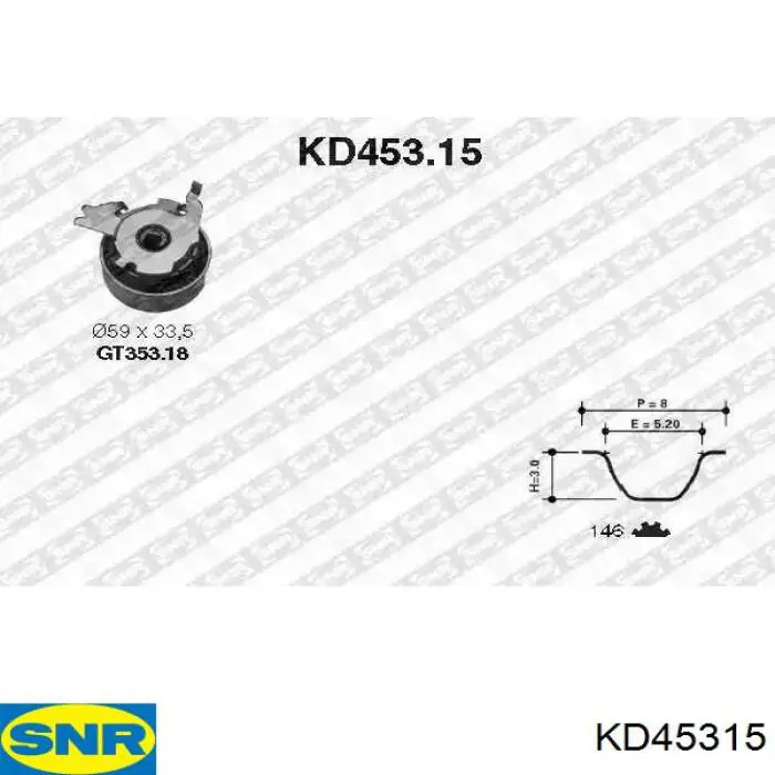 Correia do mecanismo de distribuição de gás, kit SNR KD45315 preço, a partir de 58,56 USD