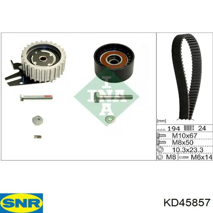 KD45857 SNR Correia do mecanismo de distribuição de gás, kit