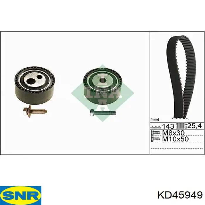 Compre KD45949 SNR Correia do mecanismo de distribuição de gás, kit