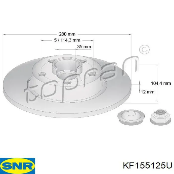 Disco do freio traseiro SNR KF155125U preço, a partir de 129,64 USD