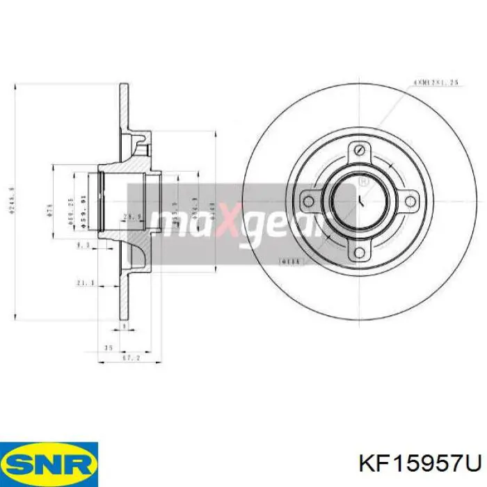 Compre KF15957U SNR Disco do freio traseiro