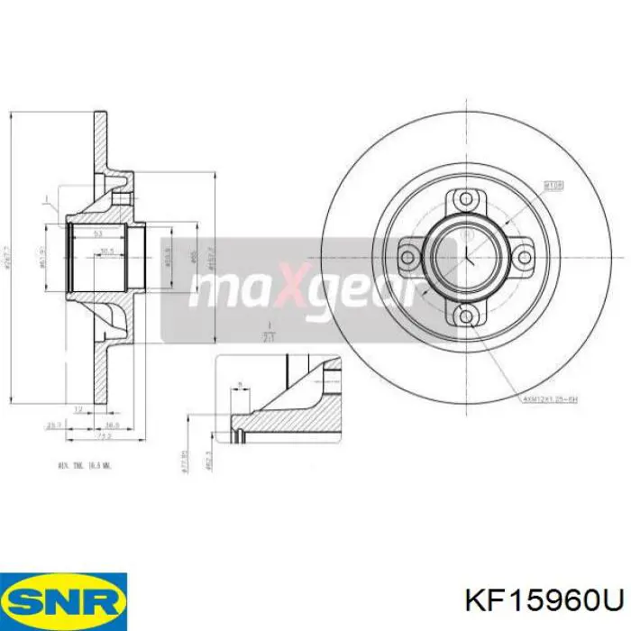 Compre KF15960U SNR Disco do freio traseiro