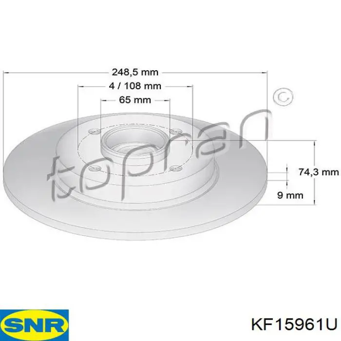 Disco do freio traseiro SNR KF15961U preço, a partir de 90,24 USD