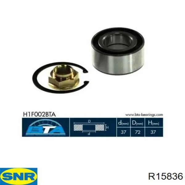 Compre R15836 SNR Rolamento de cubo dianteiro