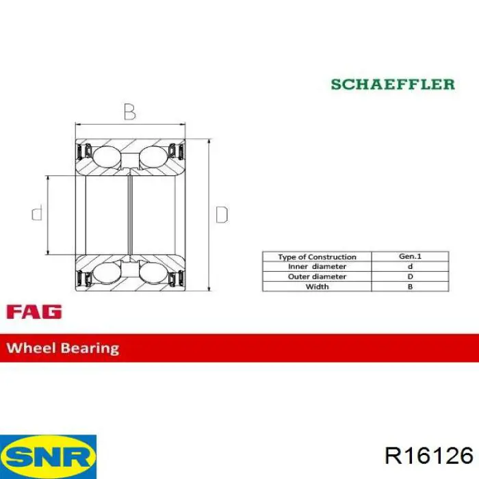 Compre R16126 SNR Rolamento de cubo dianteiro/traseiro