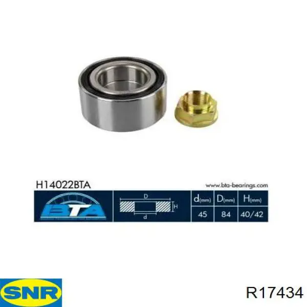 Rolamento de cubo dianteiro SNR R17434 preço, a partir de 37,28 USD