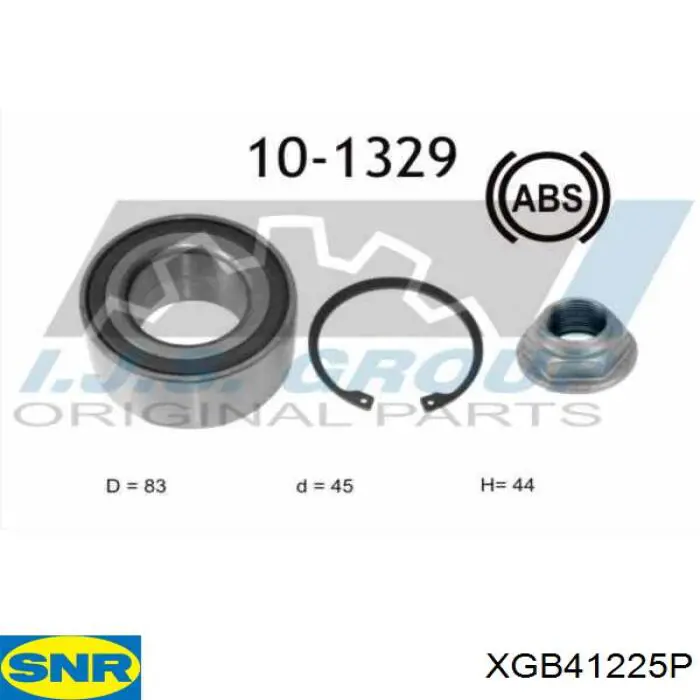 XGB41225P SNR Rolamento de cubo dianteiro