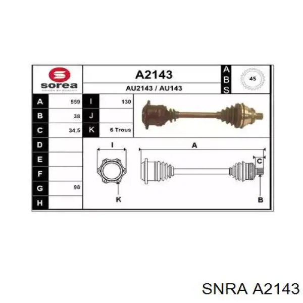 Semieixo (acionador) dianteiro direito VAG 8A0407272AM preço, a partir de 792,18 USD