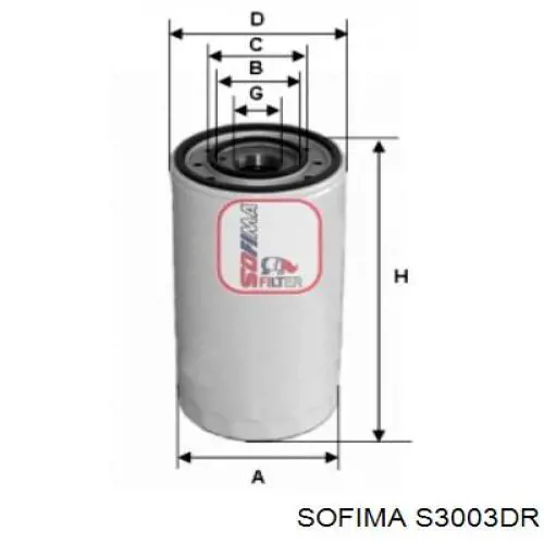 Filtro de óleo Sofima S3003DR preço, a partir de 11,19 USD