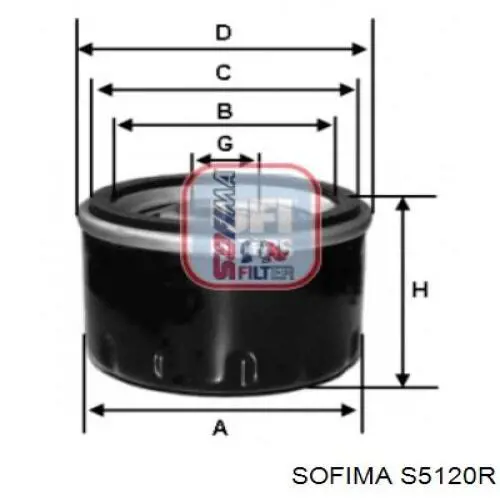 Filtro de óleo Sofima S5120R preço, a partir de 7,36 USD