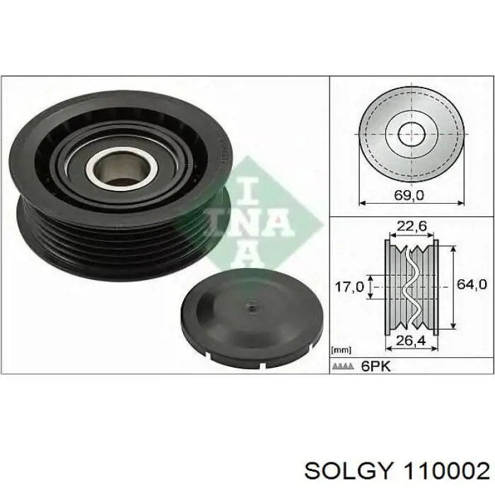 Rolo parasita da correia de transmissão Solgy 110002 preço, a partir de 13,48 USD