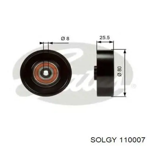 Compre 110007 Solgy Rolo de reguladora de tensão da correia de transmissão