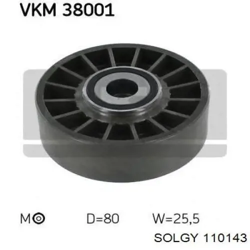 Rolo parasita da correia de transmissão 110143 Solgy