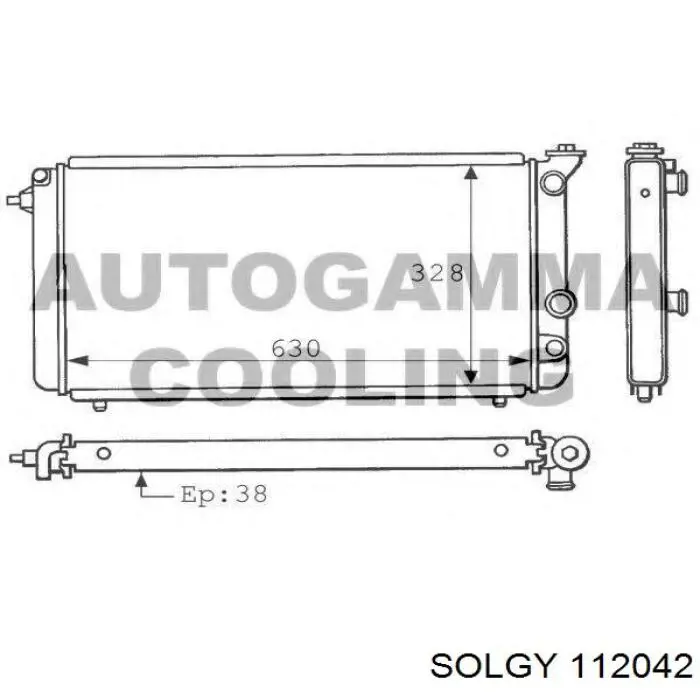 112042 Solgy Radiador de esfriamento de motor