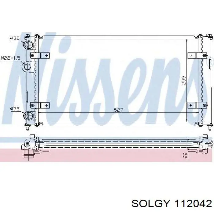112042 Solgy Radiador de esfriamento de motor