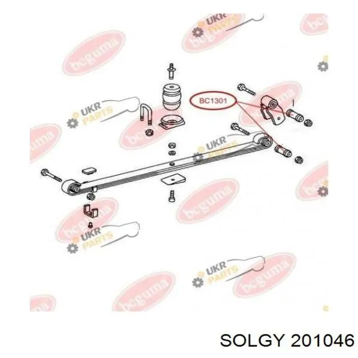 Bloco silencioso (bucha) da suspensão de lâminas dianteira Solgy 201046 preço, a partir de 4,23 USD