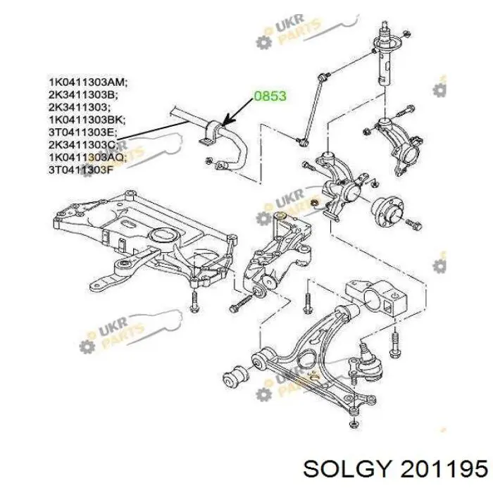 Bucha de estabilizador dianteiro Solgy 201195 preço, a partir de 8,48 USD