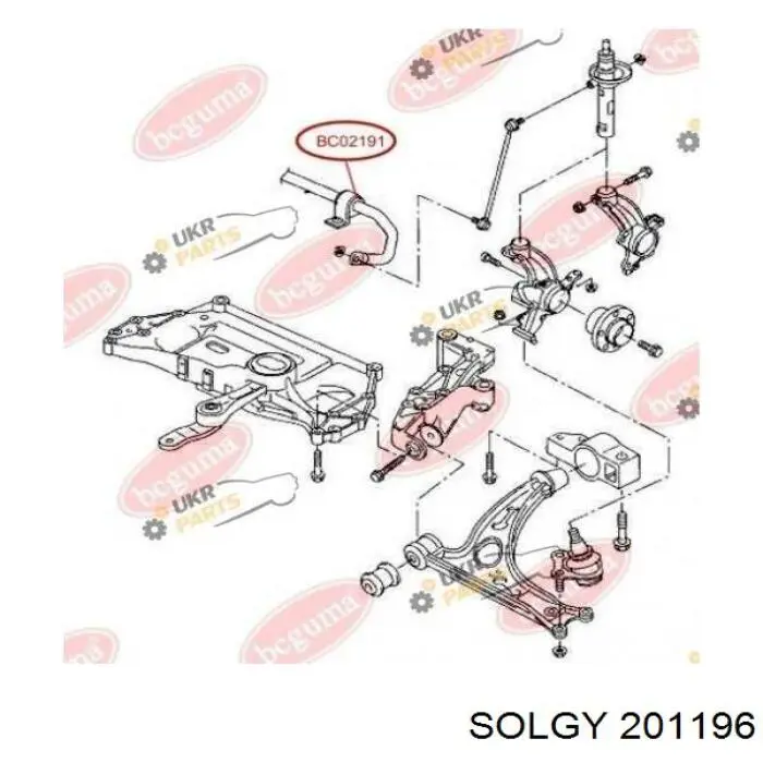 Bucha de estabilizador dianteiro Solgy 201196