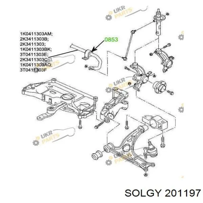 Estabilizador dianteiro 201197 Solgy