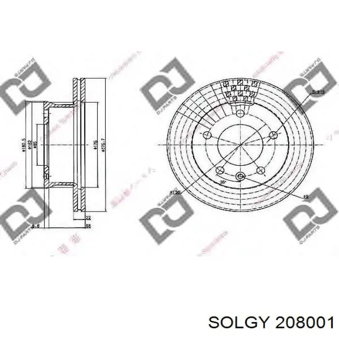 208001 Solgy Disco do freio dianteiro