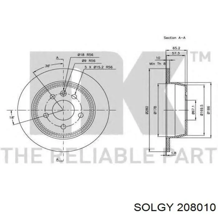 Disco do freio traseiro Solgy 208010 preço, a partir de 35,83 USD